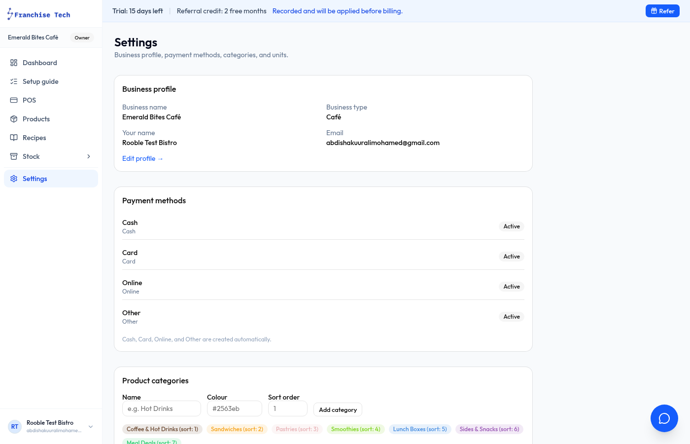 Open Settings